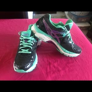 Asics purple and mint sneakers